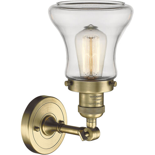 Franklin Restoration Bellmont 1 Light 7 inch Antique Brass Sconce Wall Light in Incandescent, Clear Glass, Franklin Restoration