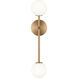 Richard June Sorelle 2 Light 4.5 inch Estate Brass Wall Sconce Wall Light in Standard