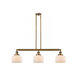 Franklin Restoration Large Bell LED 41 inch Brushed Brass Island Light Ceiling Light in Matte White Glass, Franklin Restoration