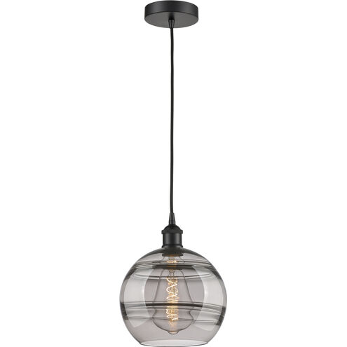 Edison Rochester 1 Light 10 inch Matte Black Cord Hung Mini Pendant Ceiling Light