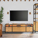 Hans Wood and Iron 78" TV Stand with Storage in Light Brown