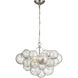 Julie Neill Talia LED 24 inch Burnished Silver Leaf and Clear Swirled Glass Chandelier Ceiling Light, Small