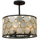 Corsa 3 Light 16 inch Matte Black with Gold Semi Flush Pendant Ceiling Light