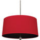 Williamsburg Custis 3 Light 15 inch Polished Nickel Pendant Ceiling Light in Richmond Red With Blacksmith Black