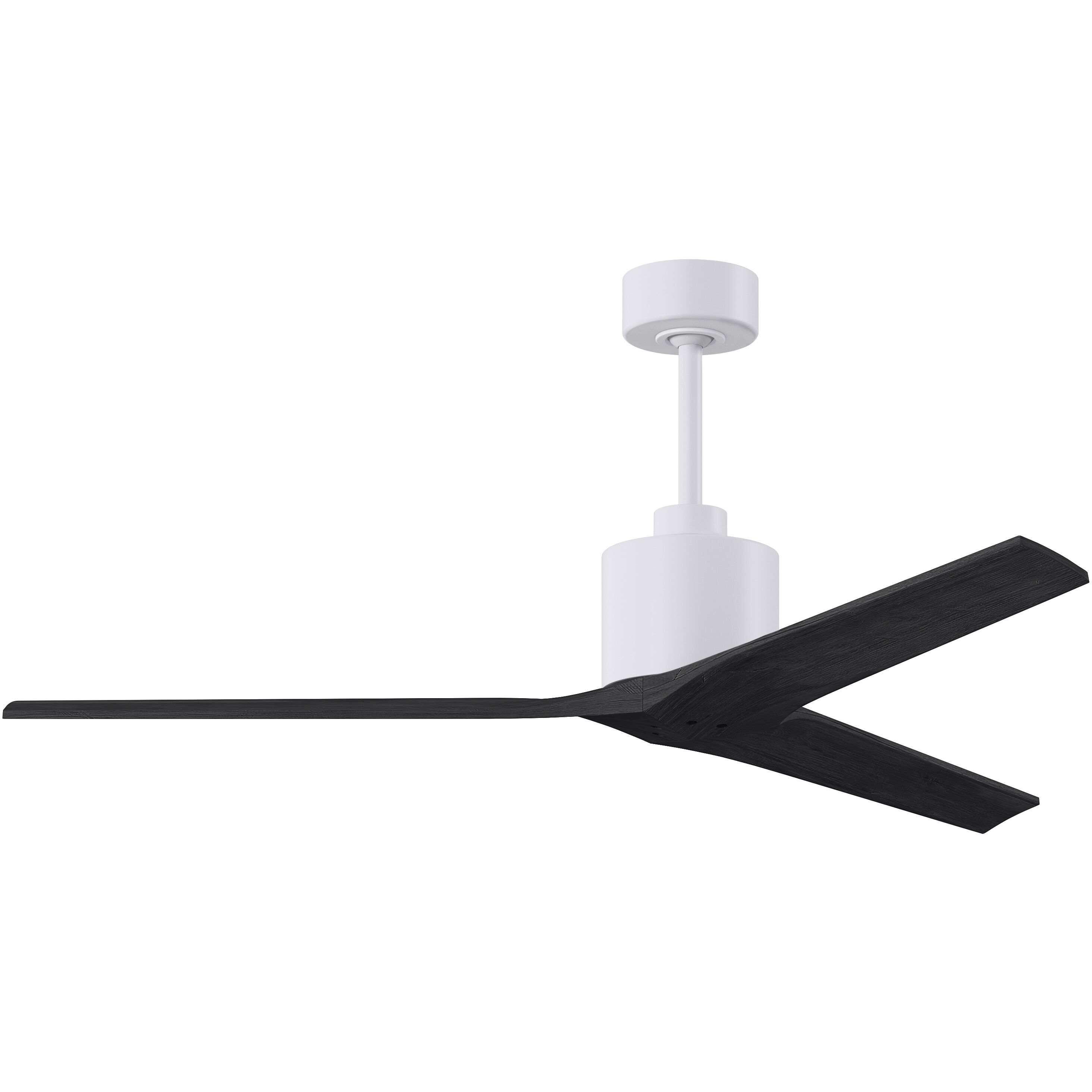 Atlas Mollywood 60 inch Matte White with Matte Black Blades Ceiling Fan, Atlas