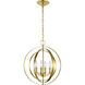 Equinox 4 Light 16 inch Satin Brass Pendant Ceiling Light