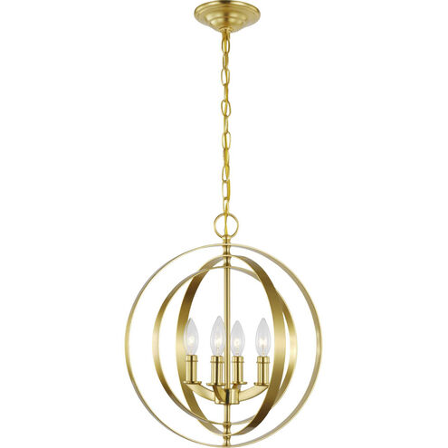 Equinox 4 Light 16 inch Satin Brass Pendant Ceiling Light