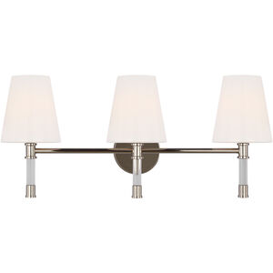 C&M by Chapman & Myers Hanover 3 Light 24.63 inch Polished Nickel Bath Vanity Wall Sconce Wall Light