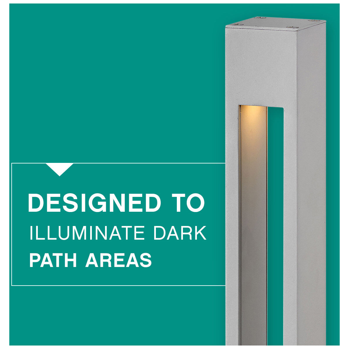 Atlantis 12v 5 watt Titanium Landscape Bollard, Square