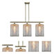 Ballston Cobbleskill 3 Light 36 inch Antique Brass Island Light Ceiling Light in Mercury Glass