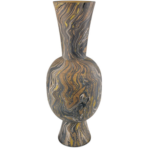 Brown Marbleized 22 X 9 inch Vase