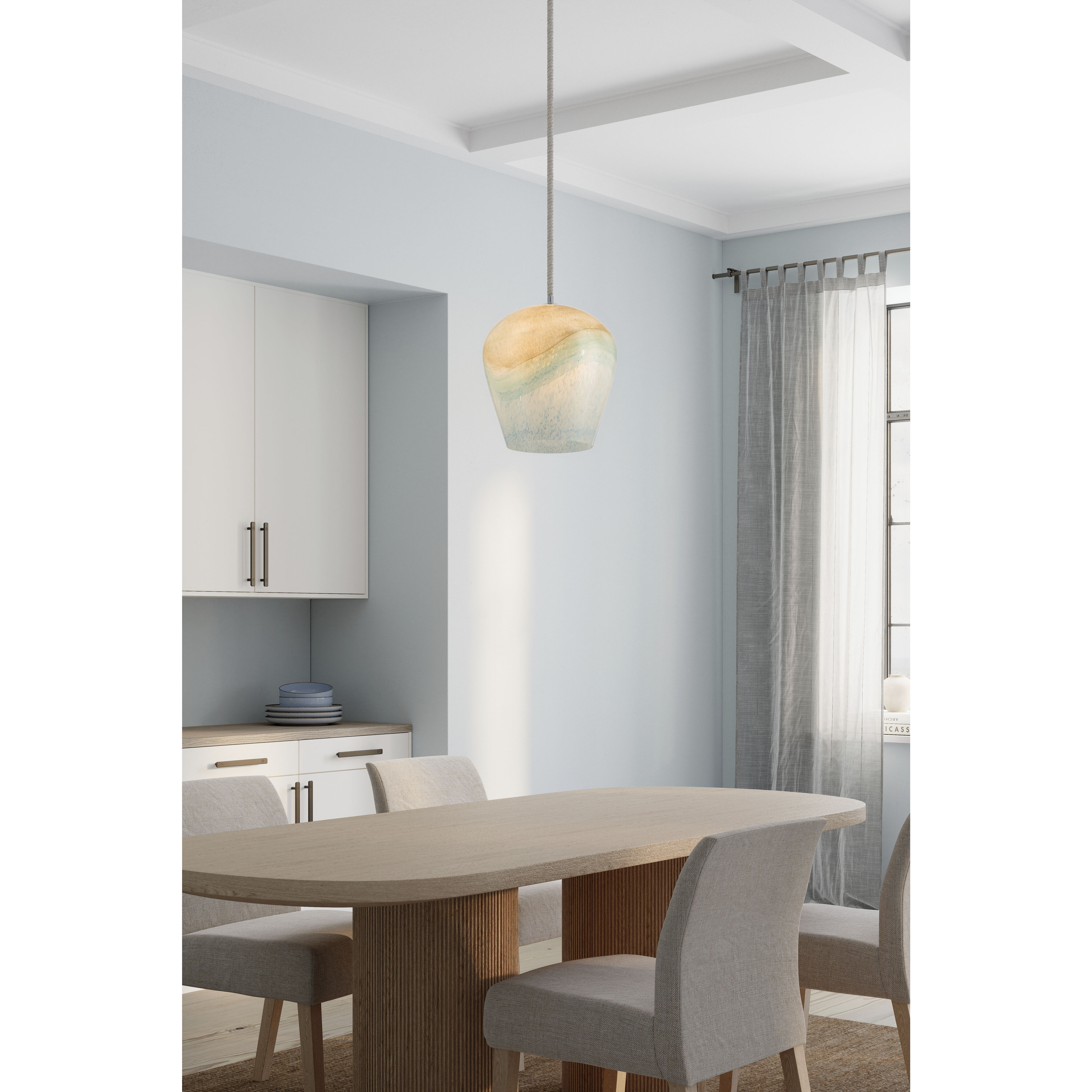 Sandrelle 1 Light 12.75 inch Polished Nickel Pendant Ceiling Light