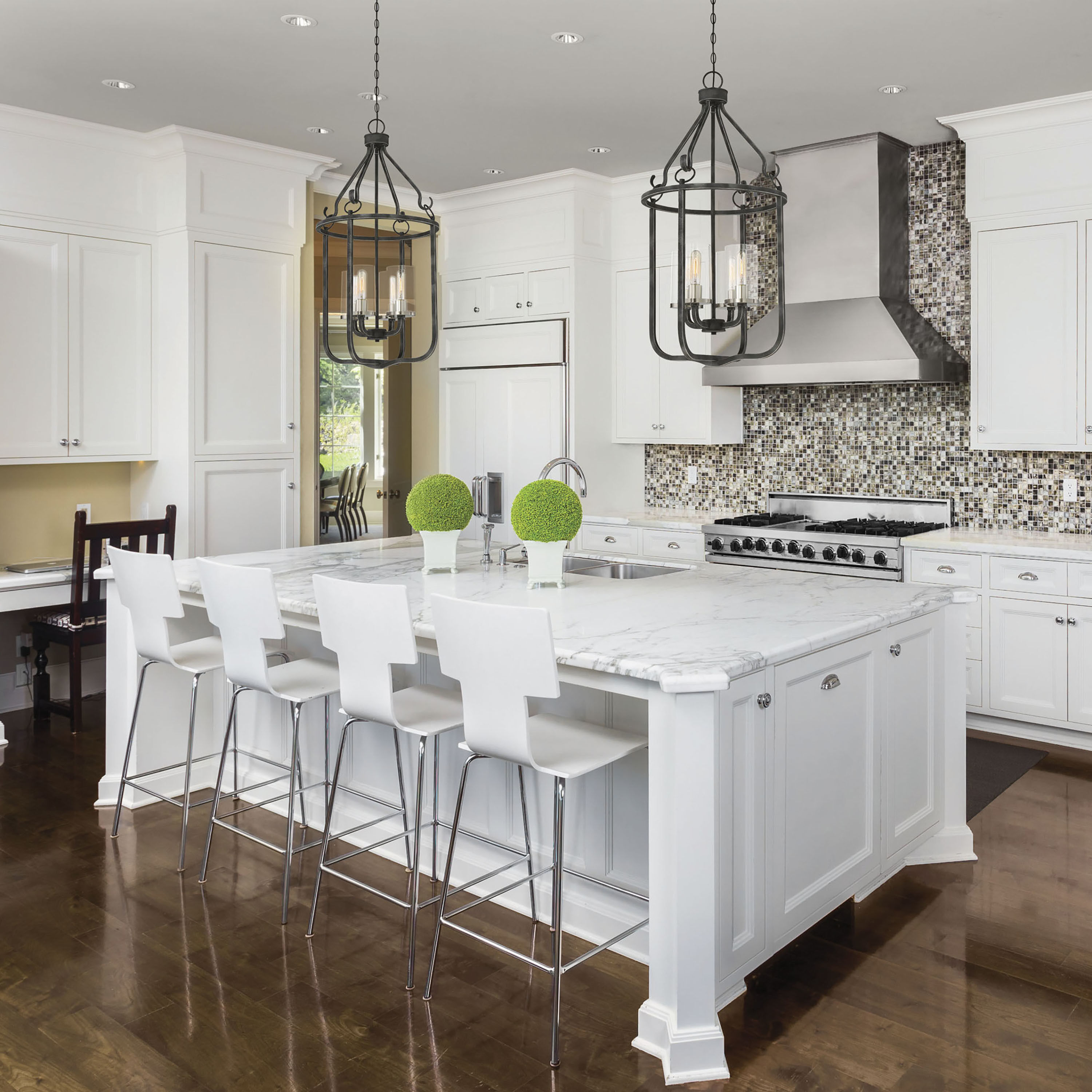 Sherwood 4 Light 17 inch Iron Black and Brushed Nickel Accents Pendant Ceiling Light