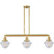 Franklin Restoration Small Oxford LED 40 inch Satin Gold Island Light Ceiling Light in Seedy Glass, Franklin Restoration