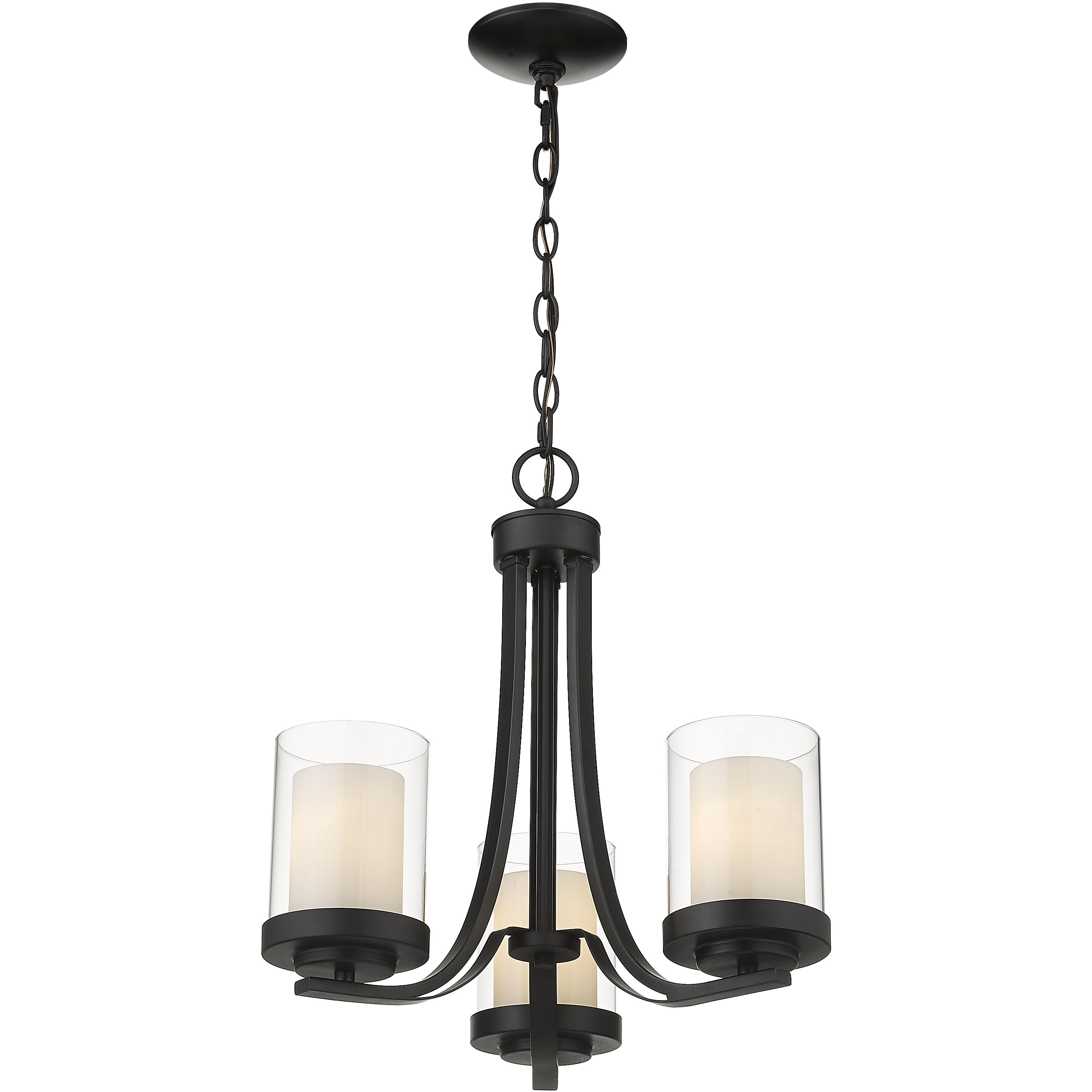 Willow 3 Light 16 inch Matte Black Chandelier Ceiling Light