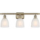 Ballston Brookfield LED 26 inch Antique Brass Bath Vanity Light Wall Light in White Glass, Ballston