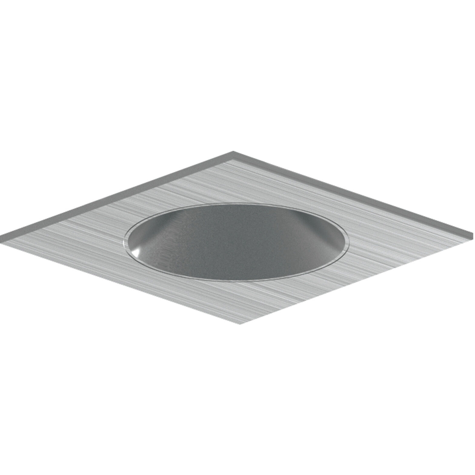 Pearl Natural Metal Reflector / Natural Metal Flange LED Square Retrofit Reflector with Round Aperture in Comfort Dim (3000K-2000K), 4" Retrofit