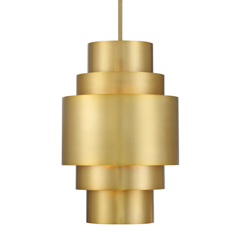 Spyglass Terrace 3 Light 14 inch Soft Brass Pendant Ceiling Light