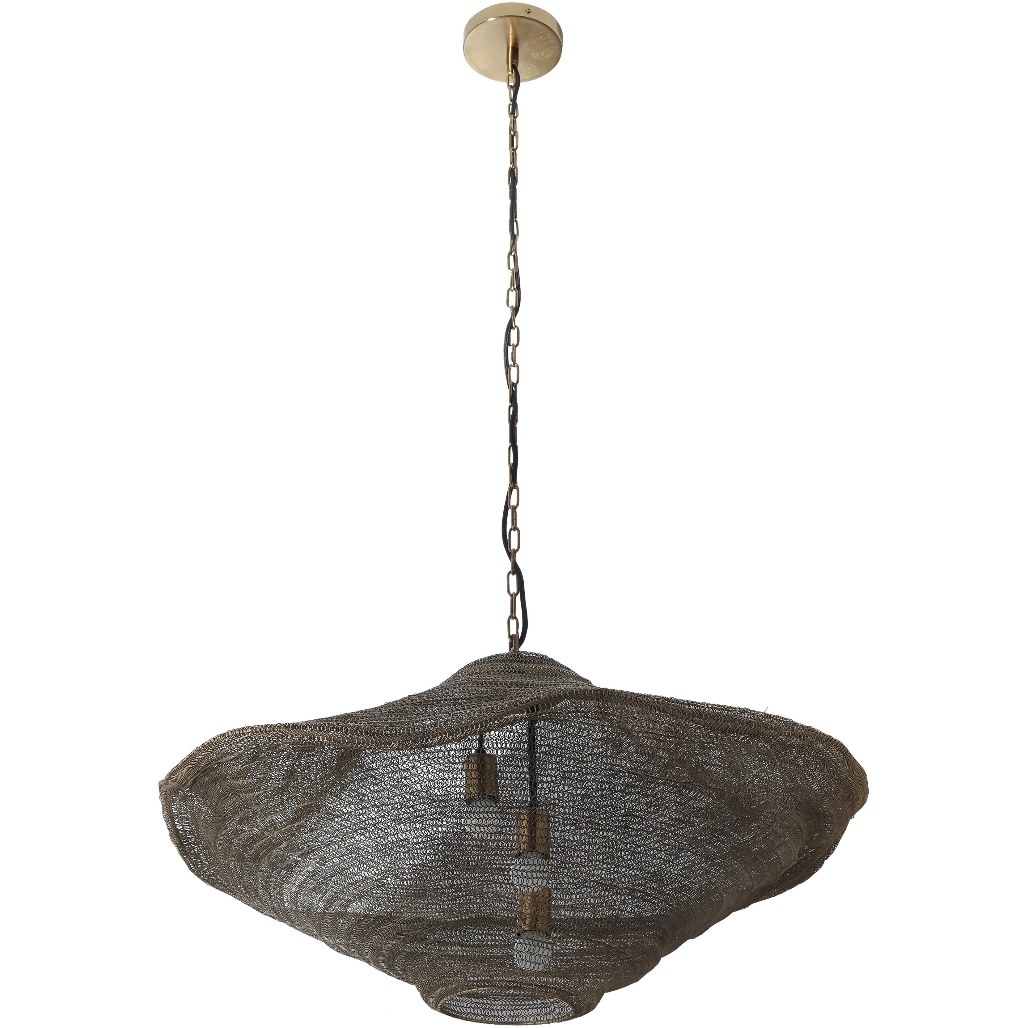 Marseille 3 Light 33 inch Brass Antique Pendant Ceiling Light