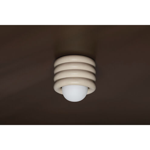 Bibi 1 Light 5 inch Aged Brass/Ceramic Antique Ivory Flush Mount Ceiling Light
