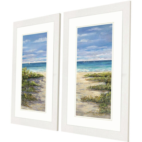 Waterside Blue and Green and Brown Framed Art