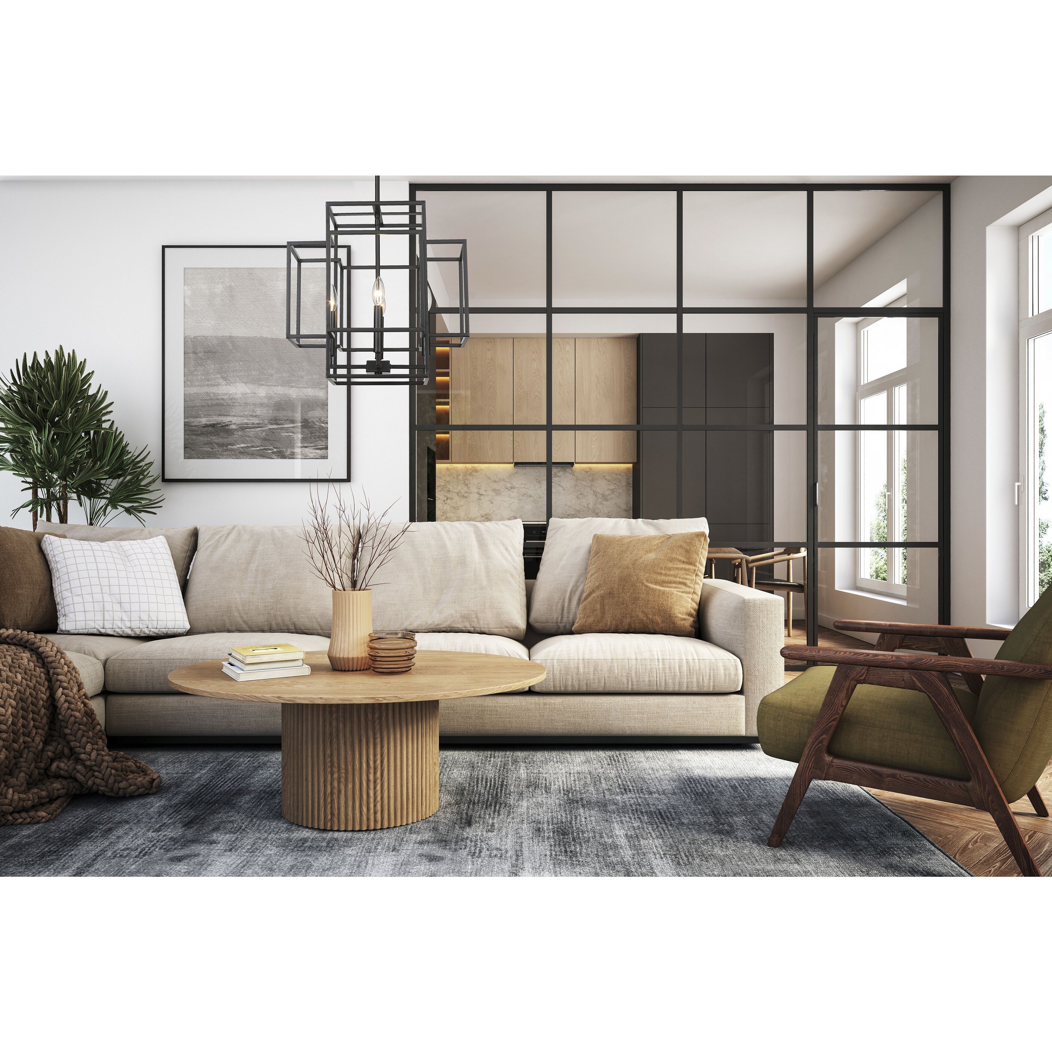 Titania 4 Light 18 inch Matte Black Chandelier Ceiling Light