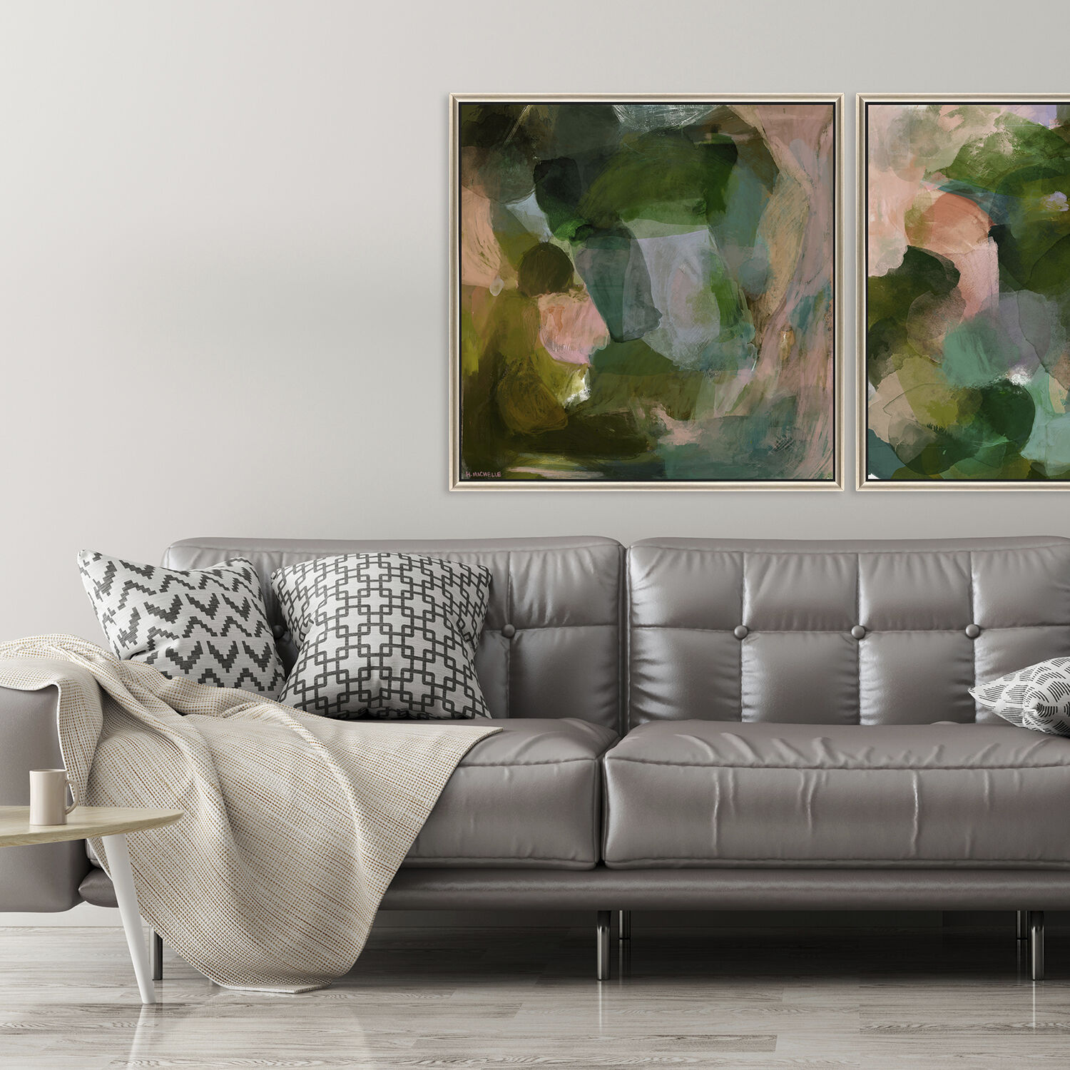 Fruition / Manifest Green and Multi and Pink and White Canvas