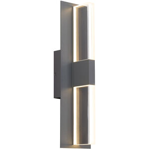 Sean Lavin Lyft LED 18.5 inch Charcoal Outdoor Wall Light in LED 80 CRI 3000K, Surge Protection, Clear Glass, Integrated LED