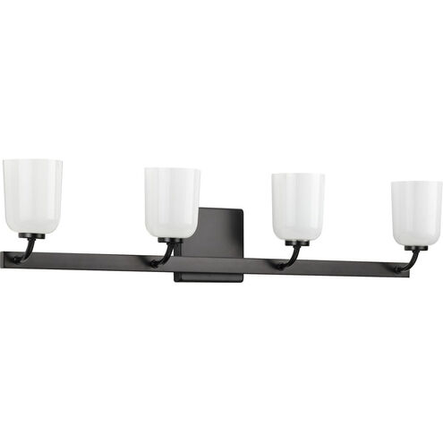 Moore 4 Light 30.75 inch Matte Black Bath Vanity Wall Light