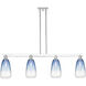 Brookhaven Almond Island Light Ceiling Light in Polished Chrome, Sapphire Blue Glass