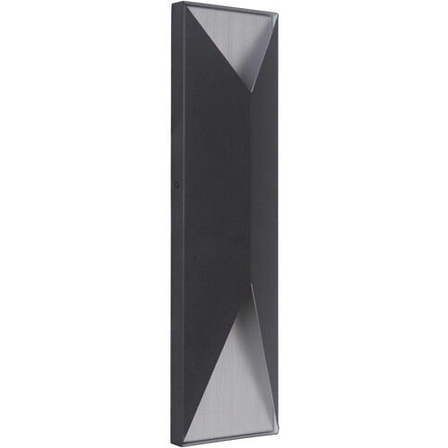 Peak LED 18 inch Textured Black/Brushed Aluminum Outdoor Wall Mount in Textured Black and Brushed Aluminum, Large