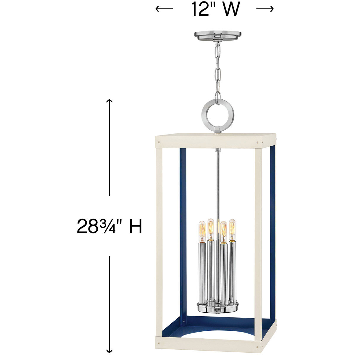 Lisa McDennon Porter 4 Light 12 inch Polished Nickel/Warm White Chandelier Ceiling Light