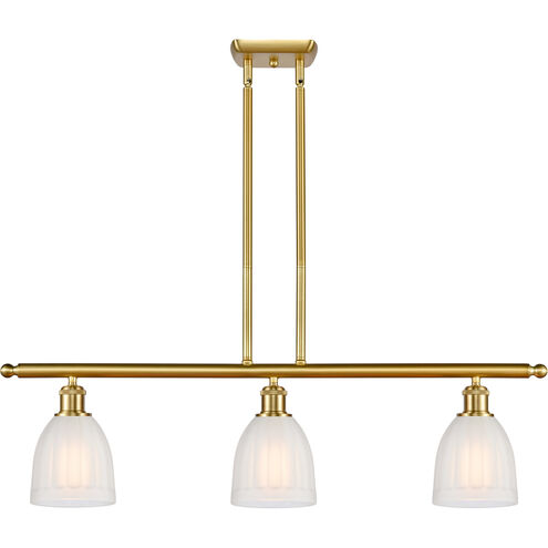 Ballston Brookfield LED 36 inch Satin Gold Island Light Ceiling Light in White Glass, Ballston