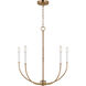 Greenwich 5 Light 24.13 inch Satin Brass Chandelier Ceiling Light