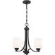 Neighborhood Bolden 3 Light 18 inch Flat Black Chandelier Ceiling Light in White Frost Glass, Neighborhood Collection