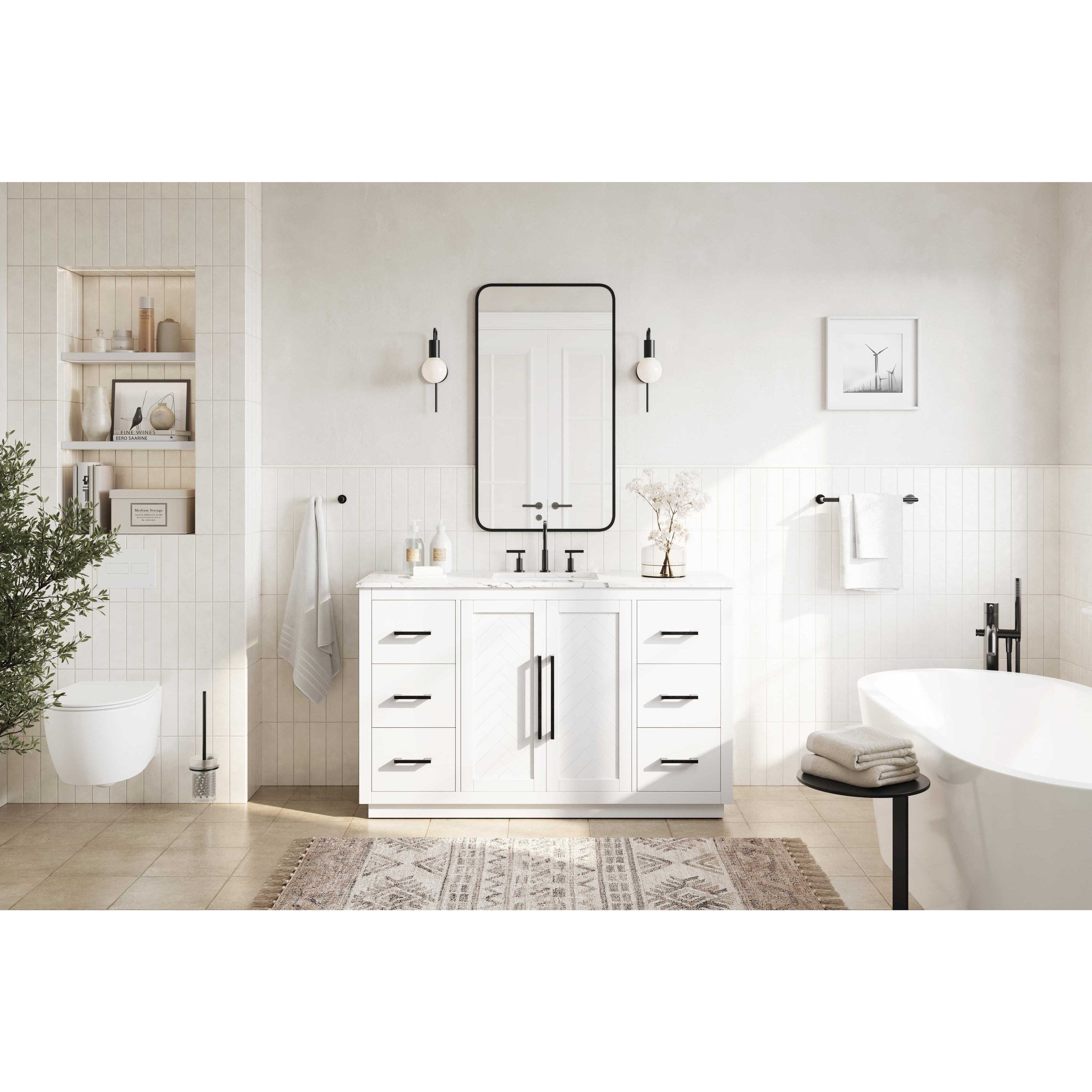 Chase 54 X 34 inch White Bathroom Vanity Cabinet