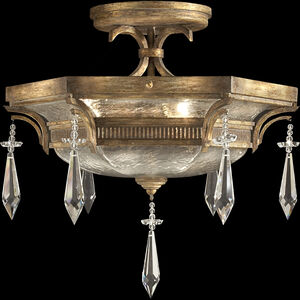 Monte Carlo 3 Light 21 inch Gold Semi-Flush Mount Ceiling Light