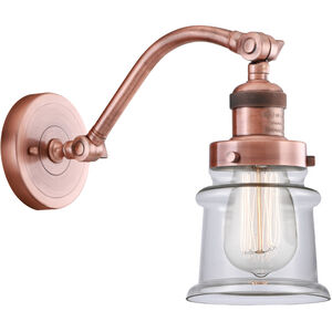 Franklin Restoration Small Canton LED 7 inch Antique Copper Sconce Wall Light in Clear Glass, Franklin Restoration