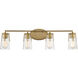 Sacremento 4 Light 32 inch Warm Brass Vanity Light Wall Light, Essentials