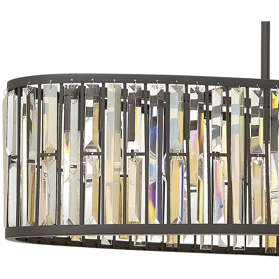 Gemma LED 45 inch Vintage Bronze Foyer Light Ceiling Light, Linear & Oval