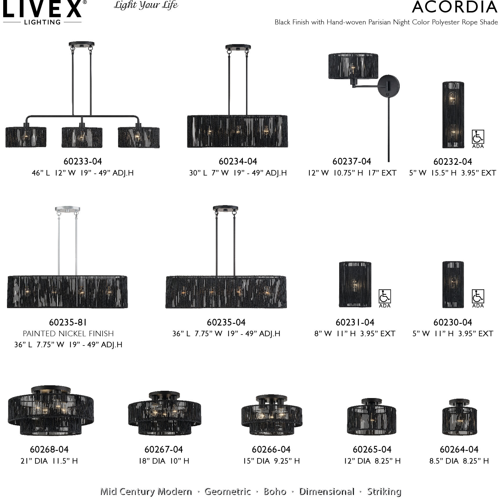 Acordia 4 Light 21 inch Black Semi Flush Mount Ceiling Light, Extra Large