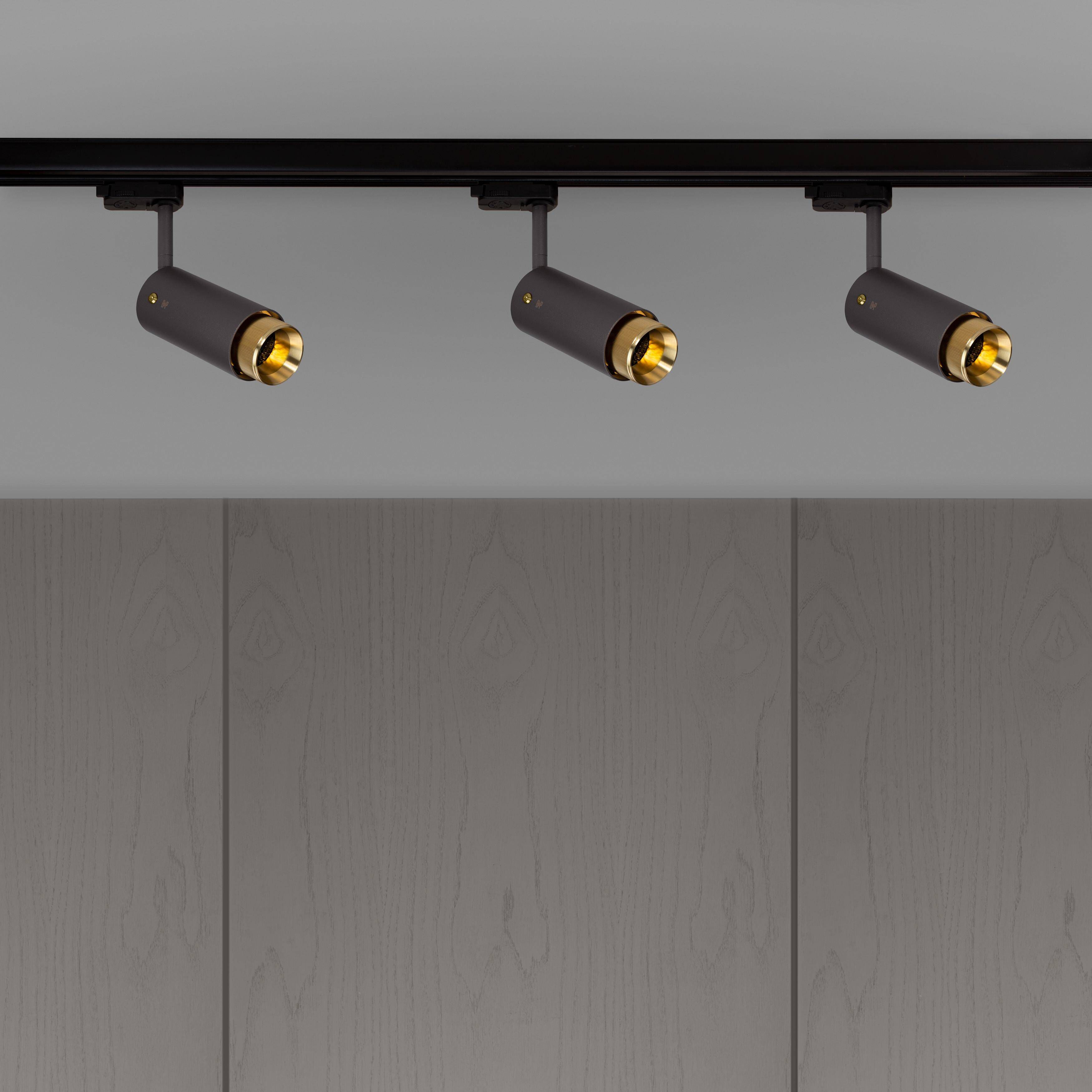 Exhaust Track 1 Light 110-120 Graphite / Brass Spotlight Ceiling Light