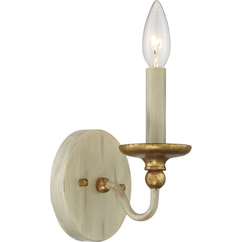 Westchester County 1 Light 5 inch Farm House White/Gilded G Wall Sconce Wall Light in Farmhouse White