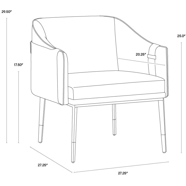 Carter Napa Black / Napa Cognac Lounge Chair