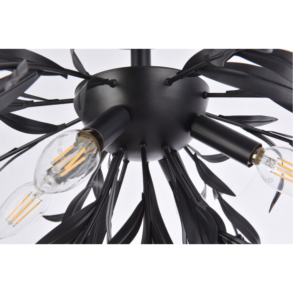 Priscilla 4 Light 23 inch Black Flush Mount Ceiling Light