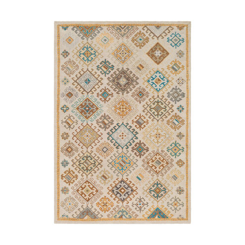 Olivia 120 X 96 inch Teal/Khaki/Dark Brown/Wheat/Taupe/Medium Gray Rugs, Rectangle