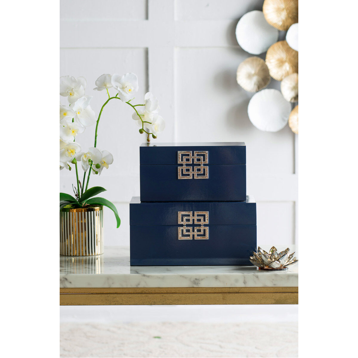 Anita 13.6 X 7.5 inch Blue Box, Set of 2