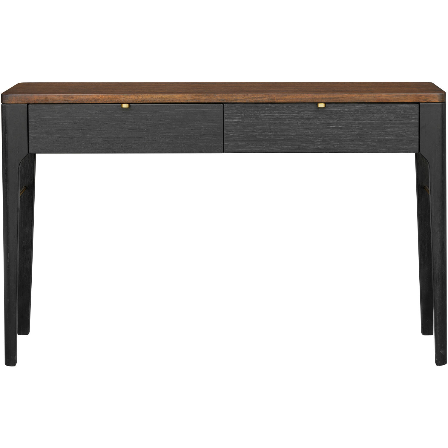 Anello 48 X 14 inch Top: Brown; Base: Black/Metallic - Brass Console Table