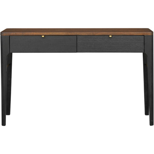 Anello 48 X 14 inch Top: Brown; Base: Black/Metallic - Brass Console Table