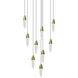 Sultana LED 24.5 inch Satin Brass and Clear Pendant Ceiling Light